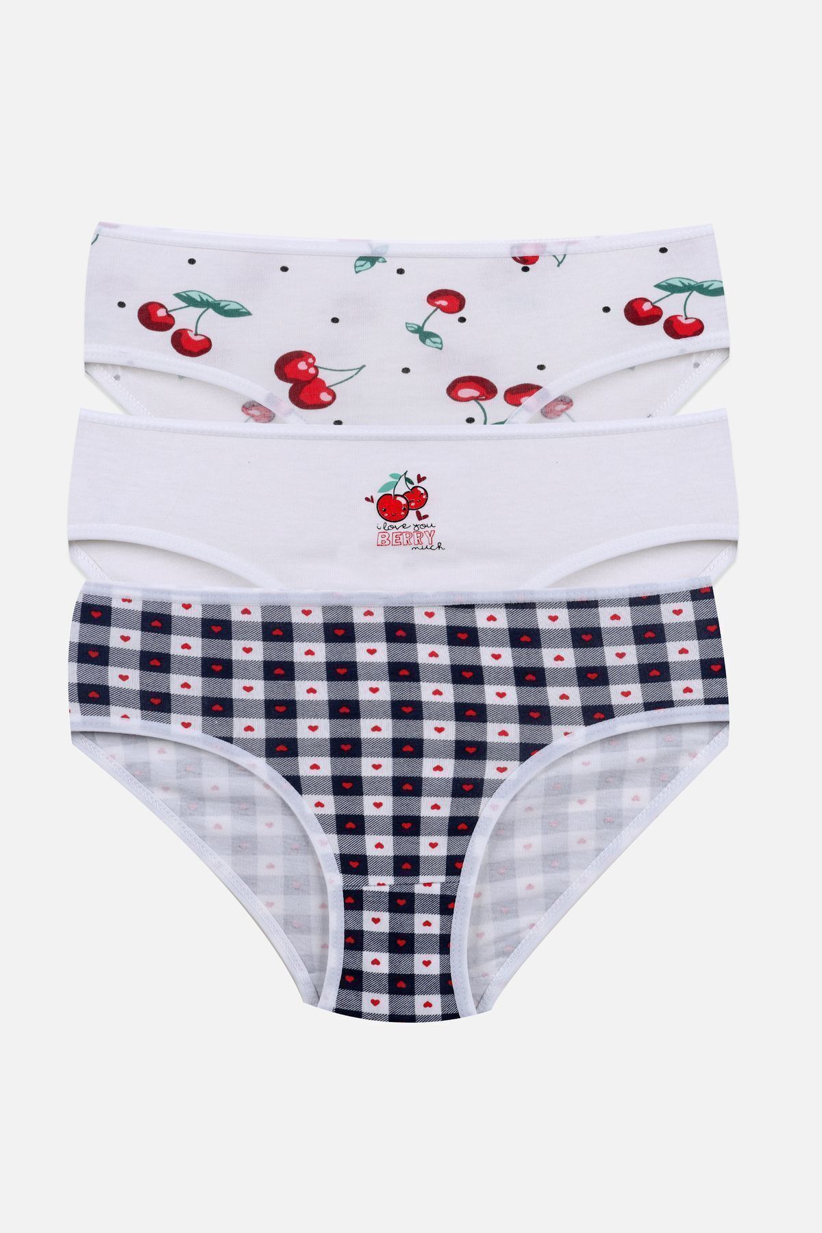 Kız Çocuk 3'lü Sevimli Fare Desenli Slip 1050-133 - 9-12 Yaş - 1050-133 - 9-12 Yaş