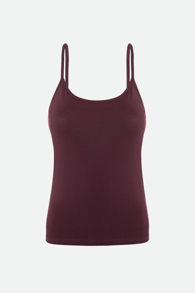 Kadın Pamuklu Askılı Şort Takımı S - Bordo - Pembe