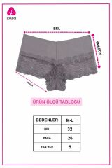 Kadın 3'lü Dantelli Boxer-külot