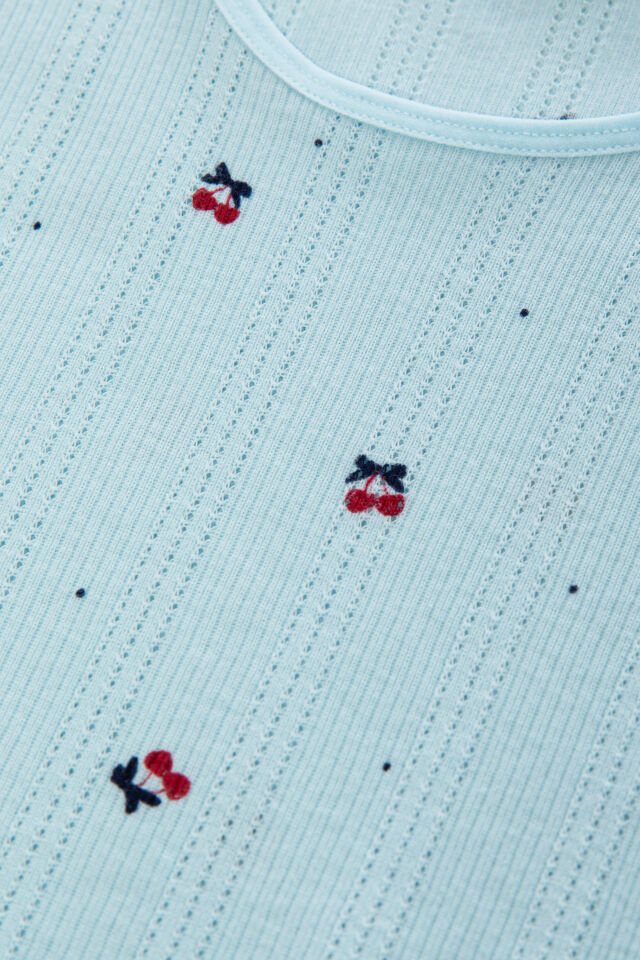 Kız Çocuk Pamuklu Desenli İp Askılı Pijama Takımı