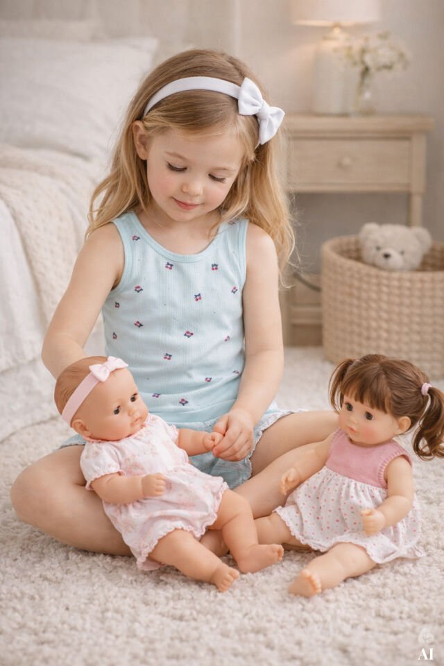 Kız Çocuk Pamuklu Desenli İp Askılı Pijama Takımı Mavi - Kırmızı - 9-10 Yaş