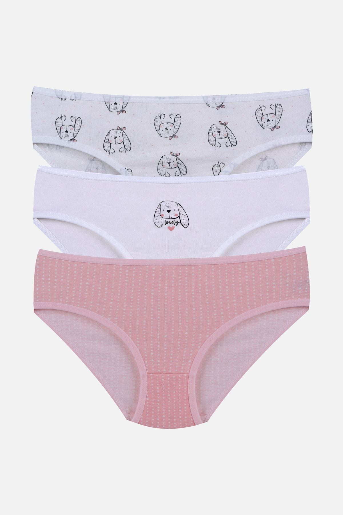 Kız Çocuk 3'lü Sevimli Fare Desenli Slip 1050-110 - 7-8 Yaş - 1050-110 - 7-8 Yaş