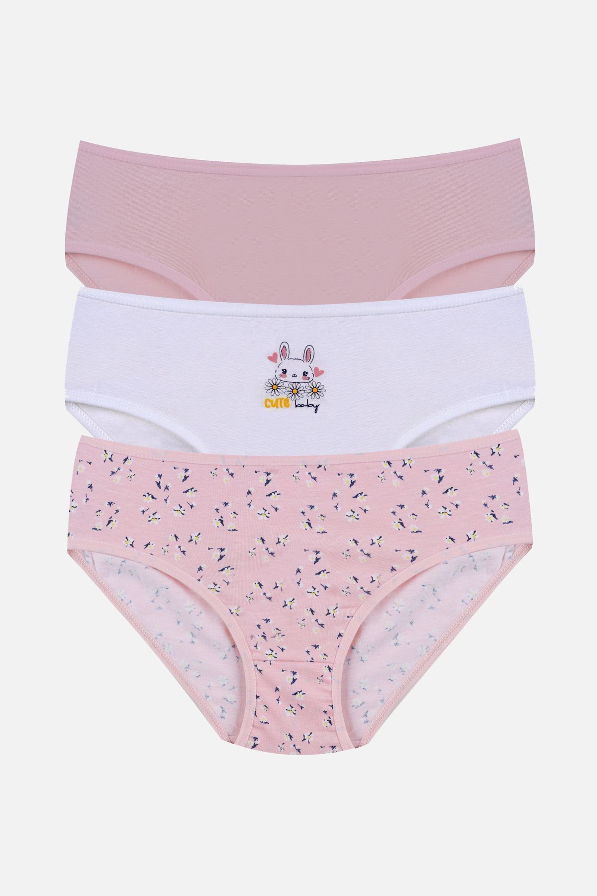 Kız Çocuk 3'lü Sevimli Fare Desenli Slip 1050-108 - 3-4 Yaş - 1050-108 - 3-4 Yaş