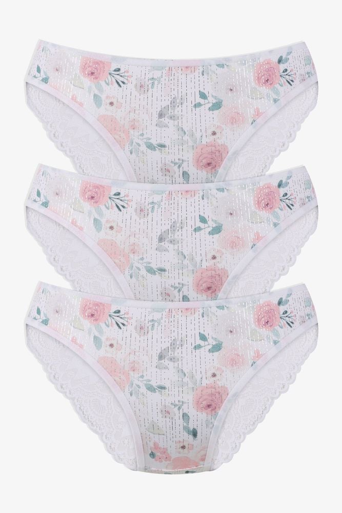 Kadın 3'lü Dantelli - Desenli Külot