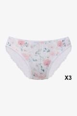 Kadın 3'lü Dantelli - Desenli Külot