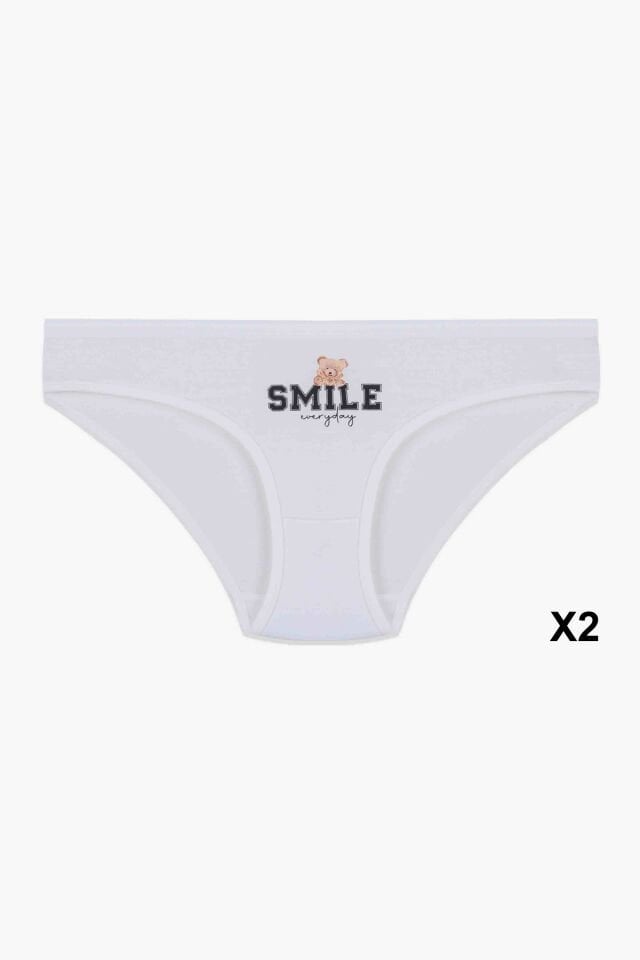 12'li Kadın Pamuklu Baskılı Bikini Külot