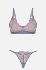 Kadın Tüllü Brodeli Sütyen Takım