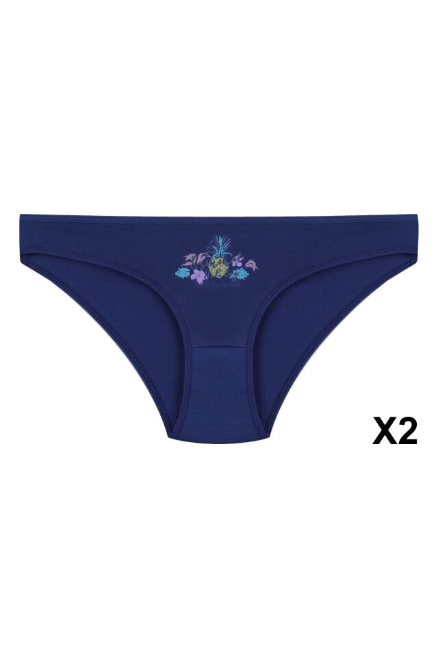 12'li Kadın Pamuklu Baskılı Bikini Külot Çok Renkli - M