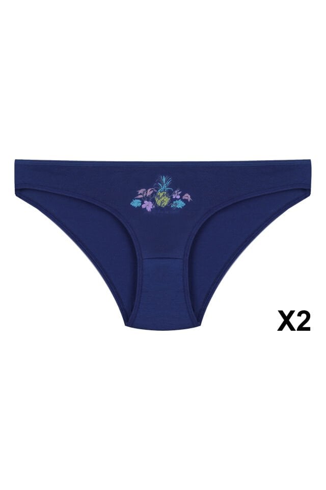 12'li Kadın Pamuklu Baskılı Bikini Külot Çok Renkli - M
