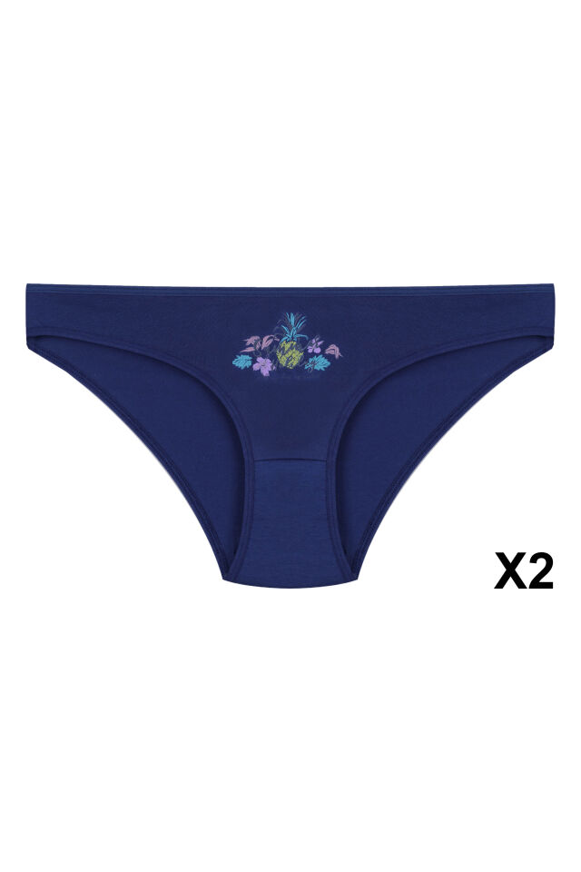 12'li Kadın Pamuklu Baskılı Bikini Külot Çok Renkli - M