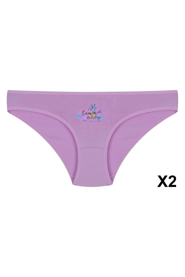 12'li Kadın Pamuklu Baskılı Bikini Külot Çok Renkli - M