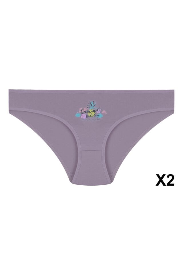 12'li Kadın Pamuklu Baskılı Bikini Külot Çok Renkli - M