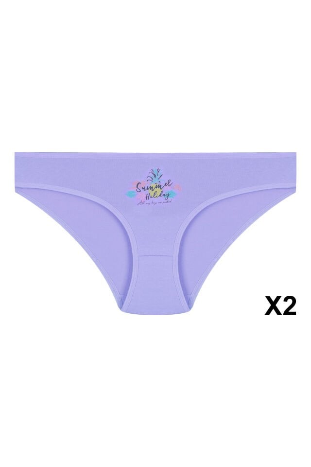 12'li Kadın Pamuklu Baskılı Bikini Külot Çok Renkli - M