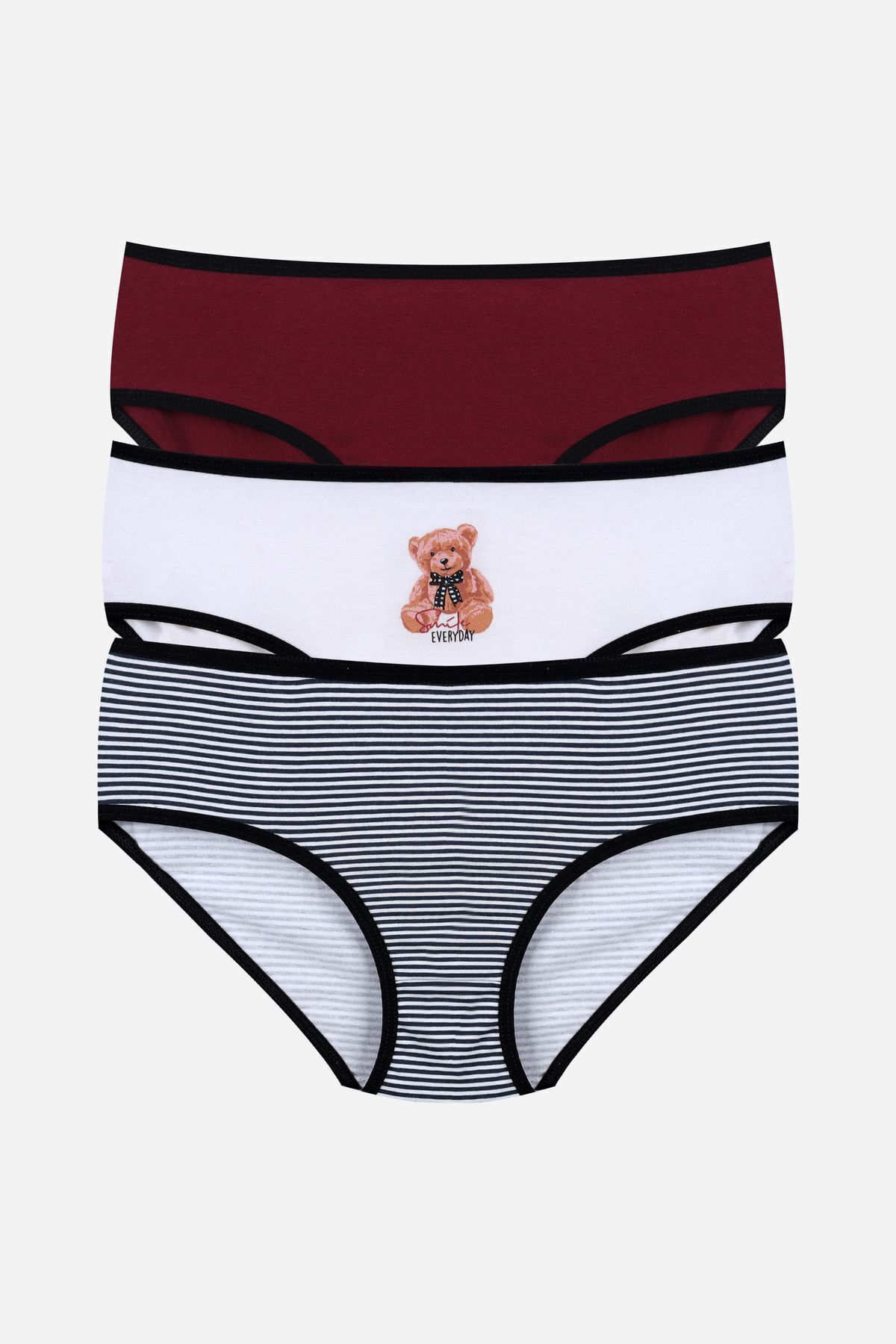 Kız Çocuk 3'lü Sevimli Fare Desenli Slip 1050-125 - 3-4 Yaş - 1050-125 - 3-4 Yaş