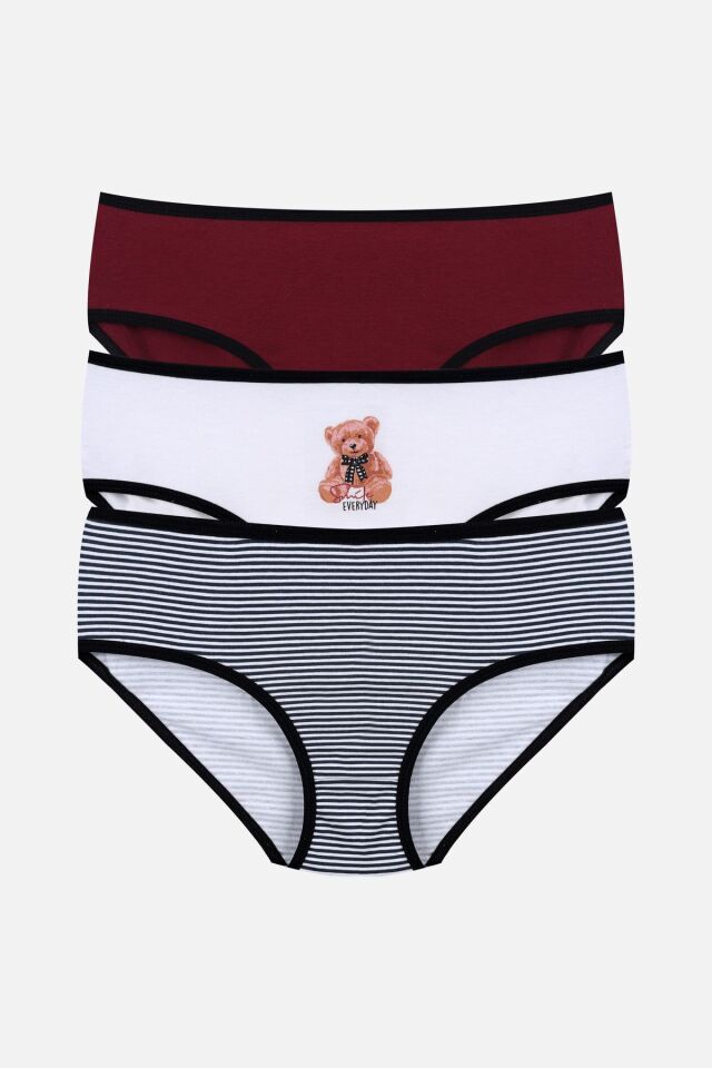 Kız Çocuk 3'lü Sevimli Fare Desenli Slip 1050-125 - 9-12 Yaş - 1050-125 - 9-12 Yaş