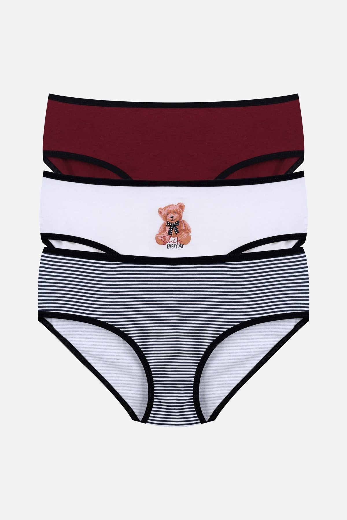 Kız Çocuk 3'lü Sevimli Fare Desenli Slip 1050-125 - 7-8 Yaş - 1050-125 - 7-8 Yaş