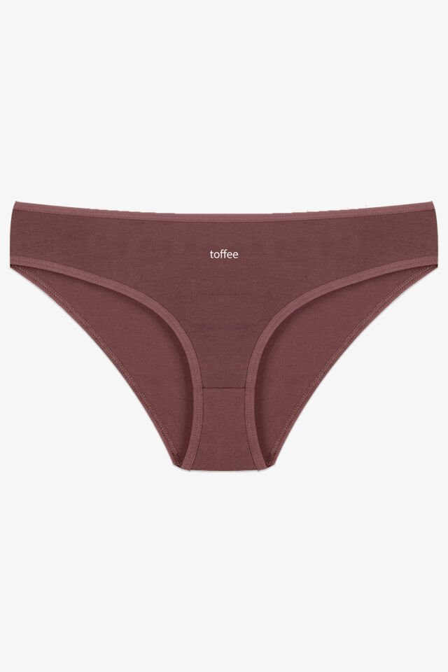 Kadın 7'li Desenli Pamuklu Likralı Külot Kahvrengi - Ekru - L - XL