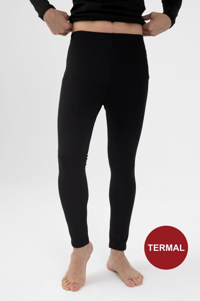 Erkek Kışlık Termal Tek Alt Siyah - L