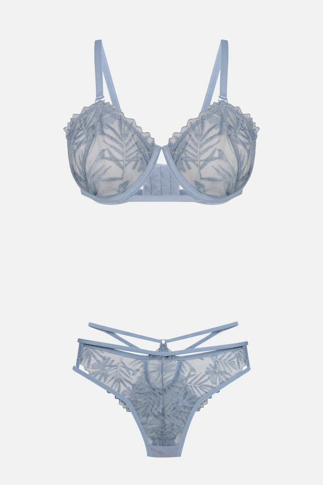 Kadın Brodeli Tüllü Dantelli Sütyen Takım