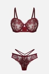 Kadın Brodeli Tüllü Dantelli Sütyen Takım