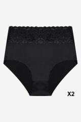 Kadın 3'lü Yüksek Bel Dantel Detaylı Külot