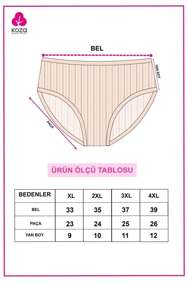 Kadın 7'li Curve Büyük Beden Battal Ajur Kaşkorse Bato 2088-6 - 2XL