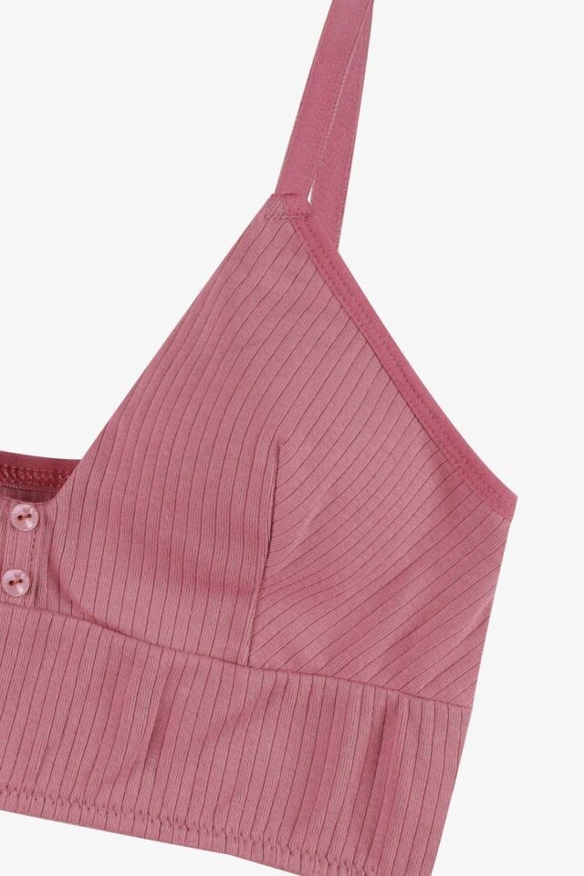 Kadın Fitilli Düğme Detaylı Büstiyer 80573 Kiremit - 75