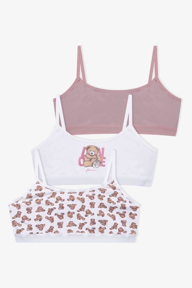 Kız Çocuk 3'lü İp Askılı Yarım Atlet 2014-27 Ayıcık Desen - 11-13 Yaş - 2014-27 Ayıcık Desen - 11-13 Yaş