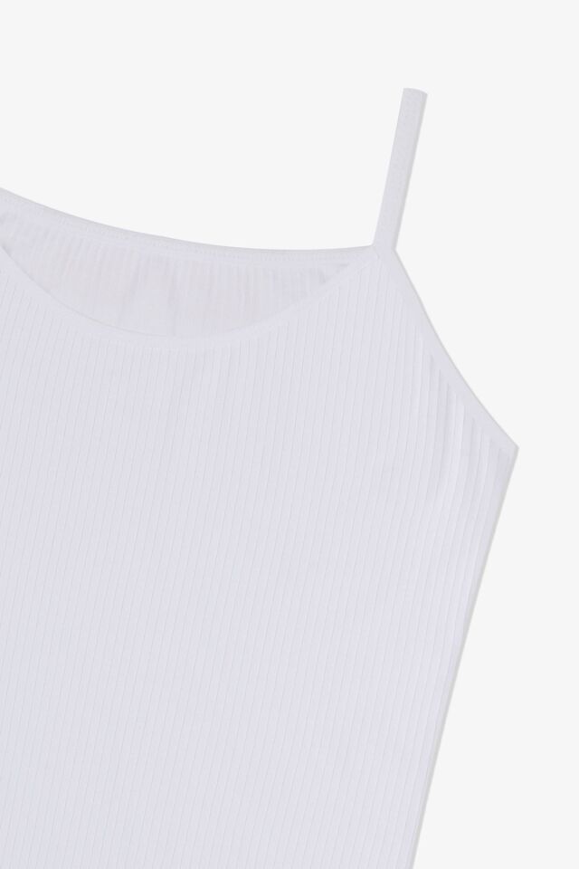 Kadın Pamuklu Likralı Fitilli İp Askılı Atlet 5161-5Ekru - 2XL - 5161-5Ekru - 2XL