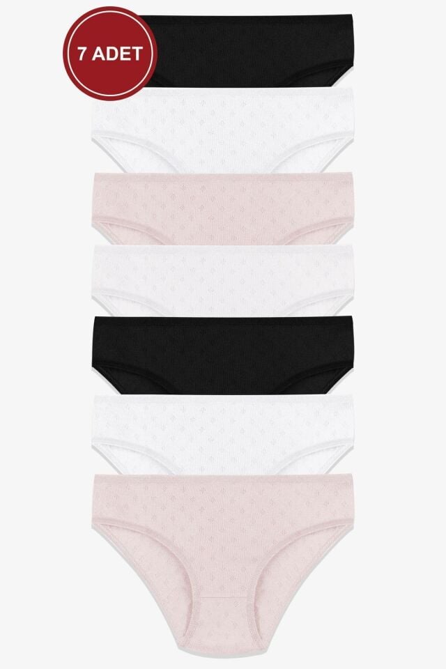 Kadın 7'li Curve Geniş Kenarlı Jakarlı Bato Çok Renkli - XL - XL - Çok Renkli