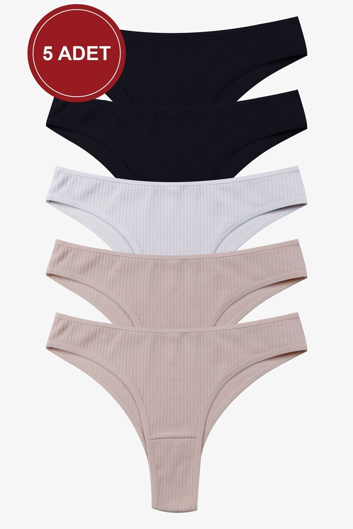 Kadın 5'li Fitilli Brazilian Külot