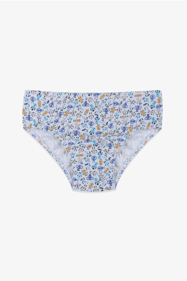 Erkek Çocuk 3'lü Sevimli Dinazor Baskılı Slip 3050-19 - 7-8 Yaş