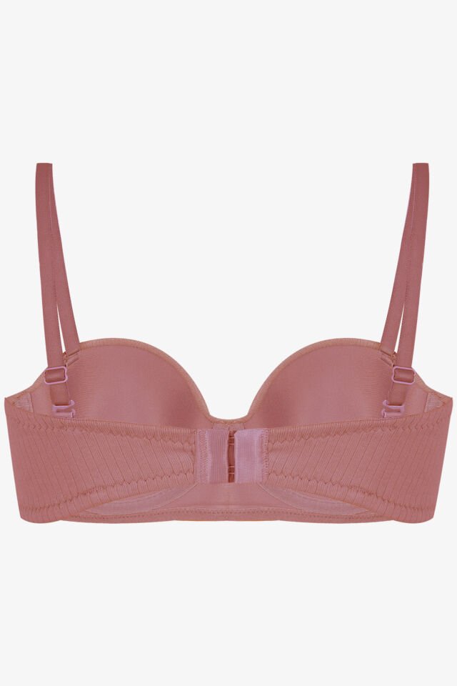 Kadın Dolgusuz Pamuklu Fitilli Straplez Sütyen Karamel - 95B