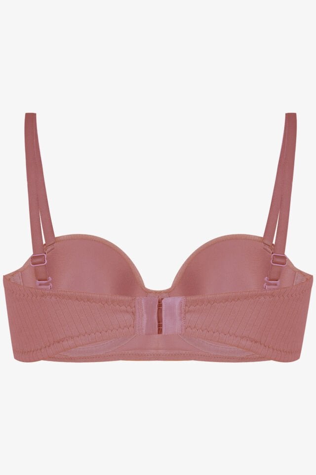 Kadın Dolgusuz Pamuklu Fitilli Straplez Sütyen Karamel - 95B