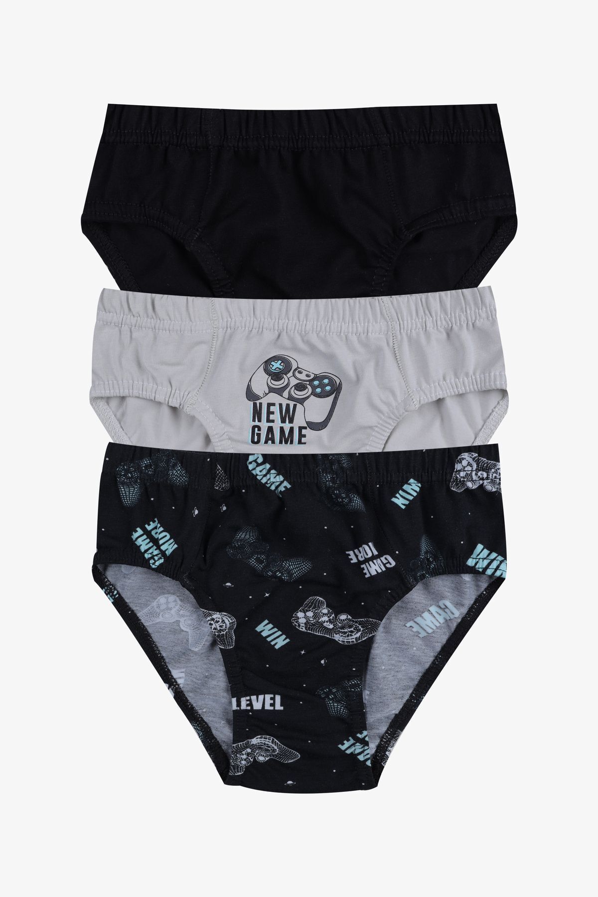 Erkek Çocuk 3'lü Sevimli Dinazor Baskılı Slip 3050-17 - 7-8 Yaş