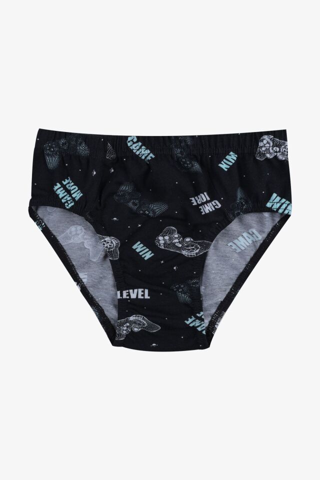 Erkek Çocuk 3'lü Sevimli Dinazor Baskılı Slip 3050-17 - 7-8 Yaş