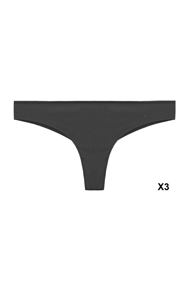 Kadın Pamuklu 6'lı Brazilian Külot Siyah - Beyaz - L/XL
