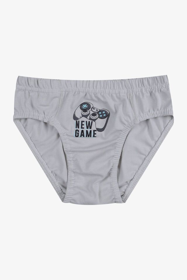 Erkek Çocuk 3'lü Sevimli Dinazor Baskılı Slip 3050-17 - 9-12 Yaş