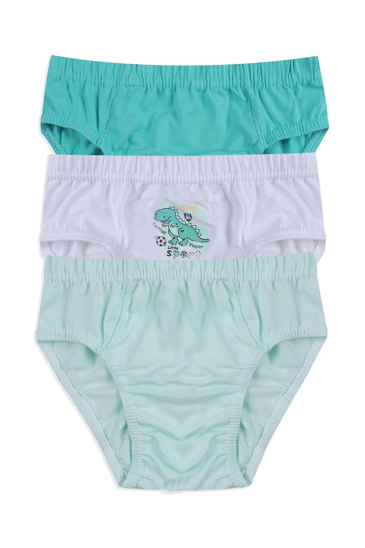 Erkek Çocuk 3'lü Sevimli Dinazor Baskılı Slip 3050-15 - 3-4 Yaş