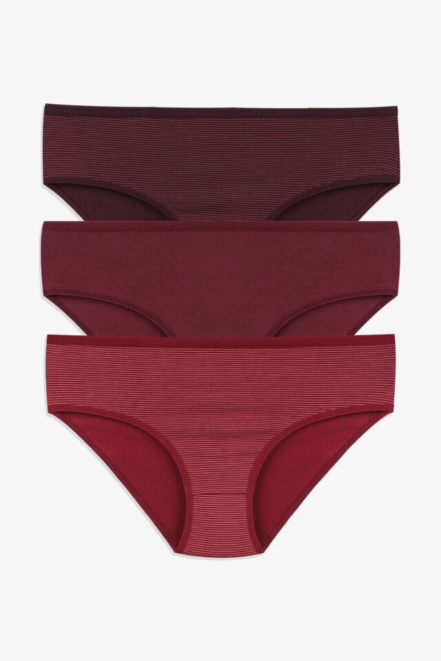 3'lü Desenli Pamuklu Yüksek Bel Bato 2060-305 - XL - 2060-305 - XL