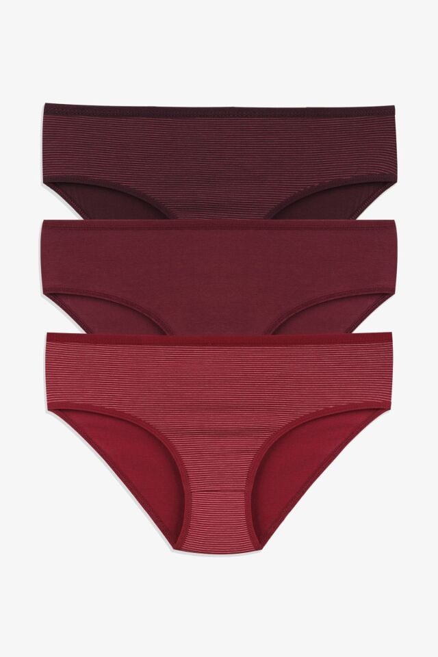 3'lü Desenli Pamuklu Yüksek Bel Bato 2060-305 - XL - 2060-305 - XL