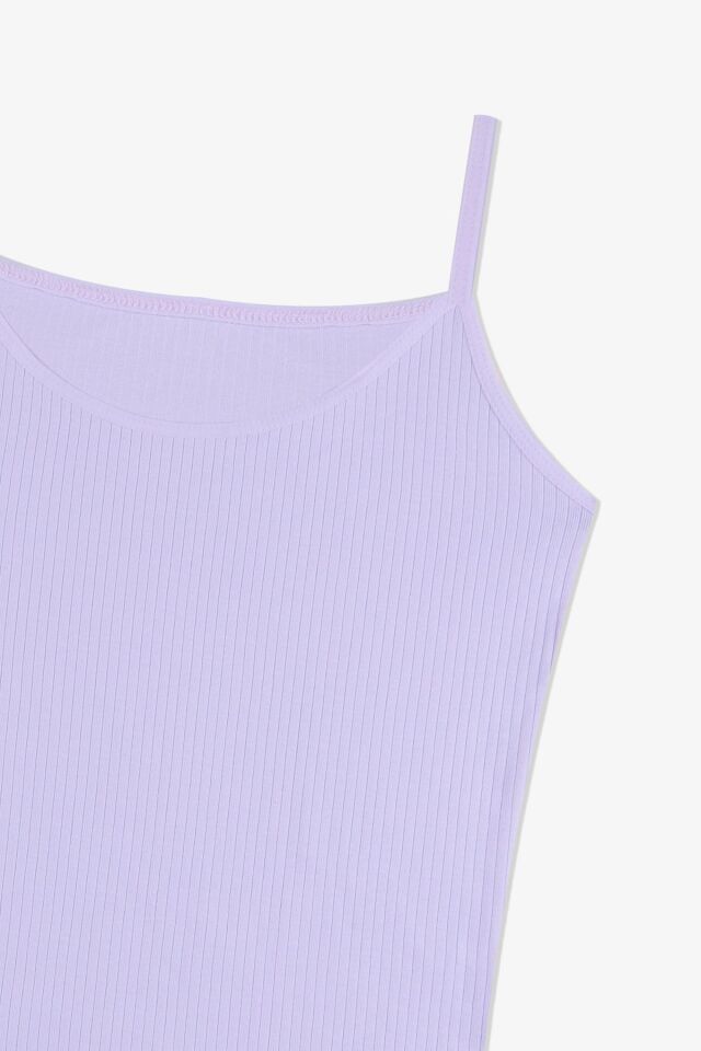 Kadın Pamuklu Likralı Fitilli İp Askılı Atlet 5161-6lila - S/M - 5161-6lila - S/M