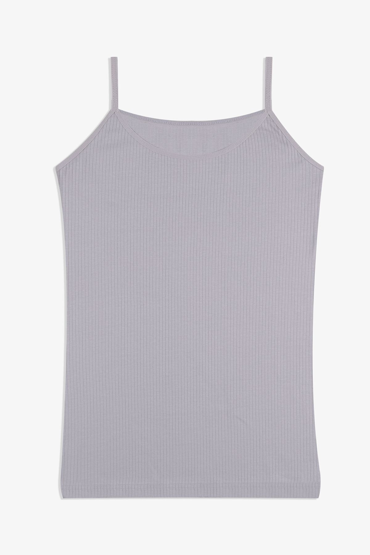 Kadın Pamuklu Likralı Fitilli İp Askılı Atlet 5161-14duman - S/M - 5161-14duman - S/M