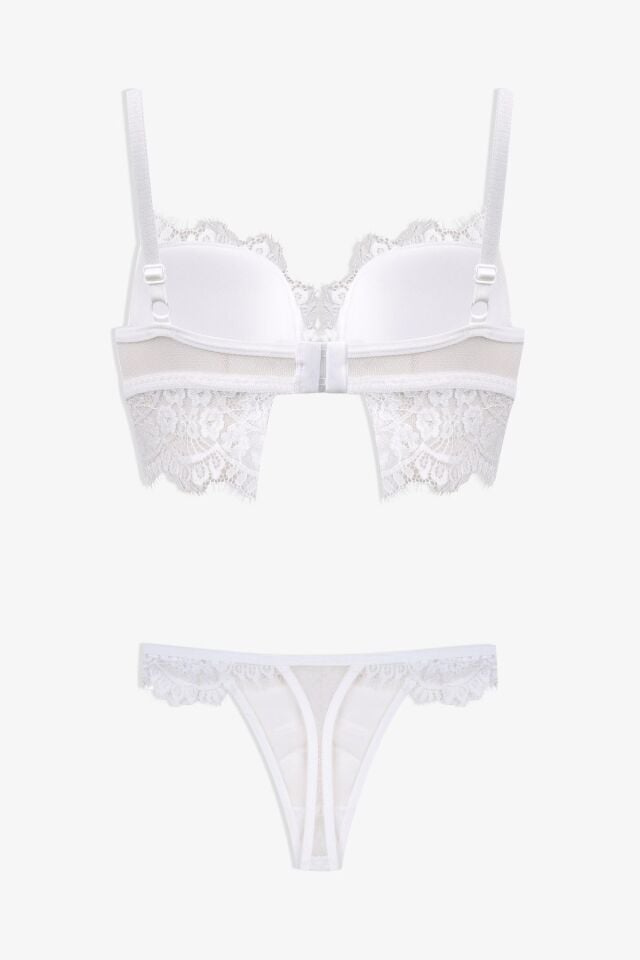 Dantelli Tüllü Sütyen Takım