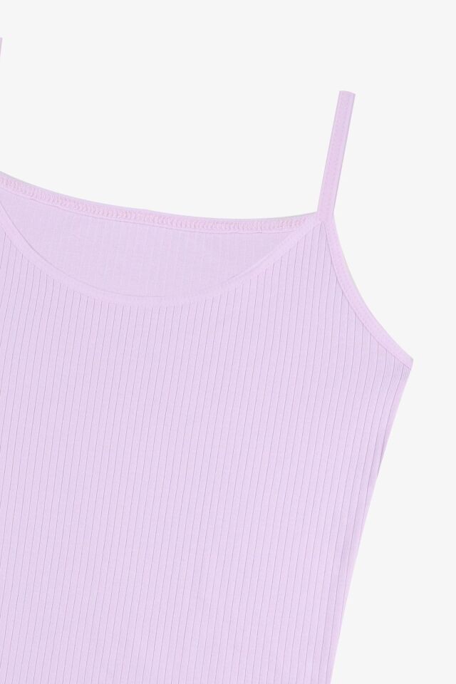 Kadın Pamuklu Likralı Fitilli İp Askılı Atlet 5161-8acıkpembe - L/XL - 5161-8acıkpembe - L/XL