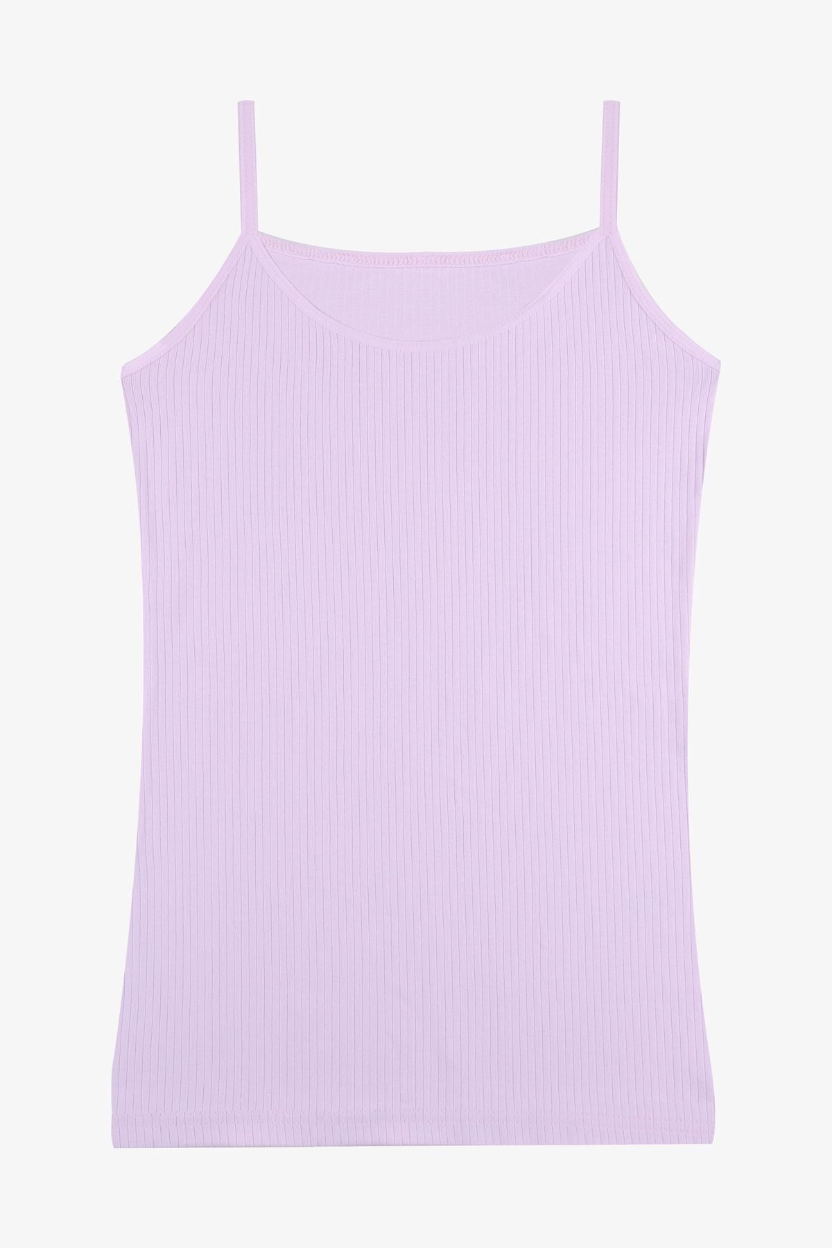 Kadın Pamuklu Likralı Fitilli İp Askılı Atlet 5161-8acıkpembe - S/M - 5161-8acıkpembe - S/M