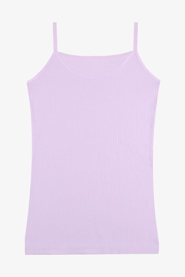 Kadın Pamuklu Likralı Fitilli İp Askılı Atlet 5161-8acıkpembe - S/M - 5161-8acıkpembe - S/M
