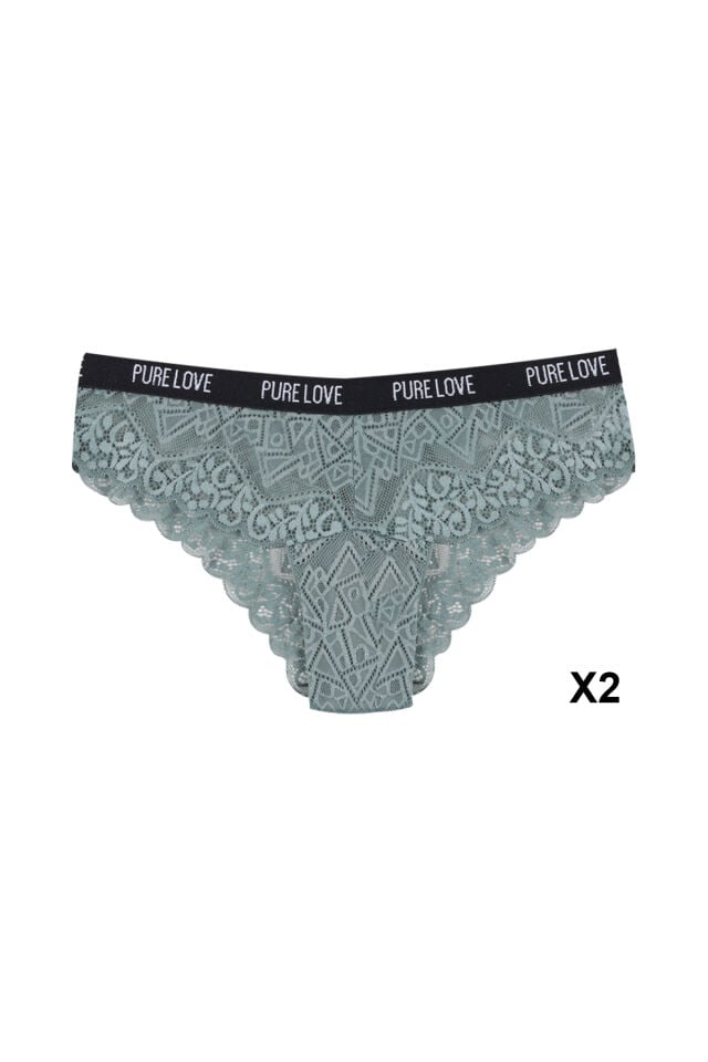 Kadın 6'lı Yazılı Lastikli Dantelli Fantezi Külot