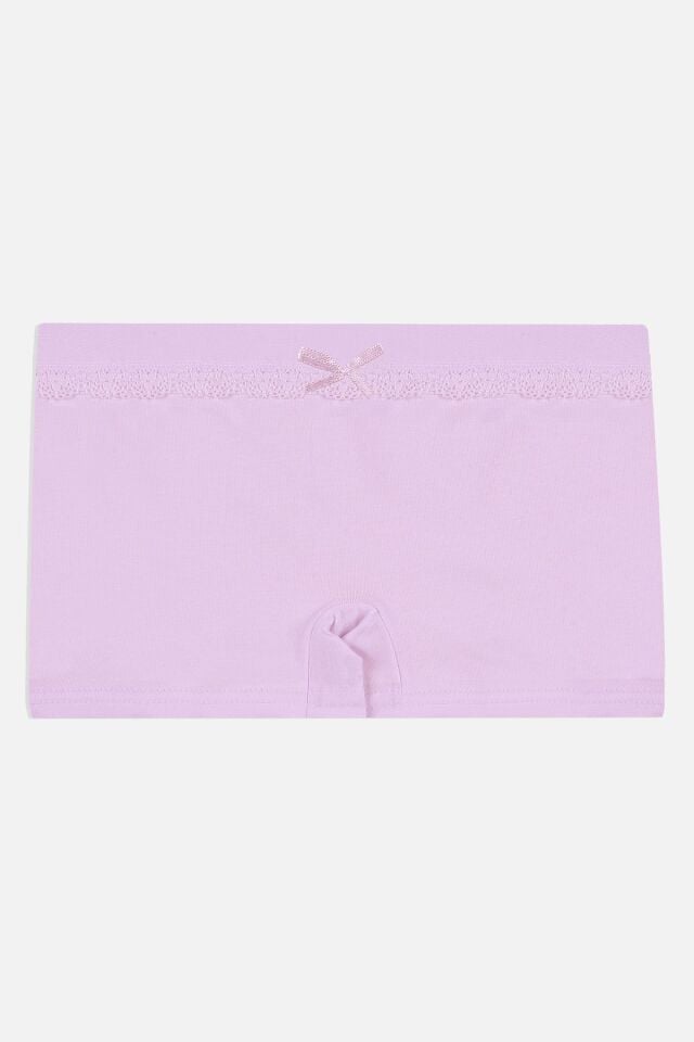 Kız Çocuk 5'li Pamuklu Dantel Detaylı Boxer Ekru1Pembe - 5-7 Yaş