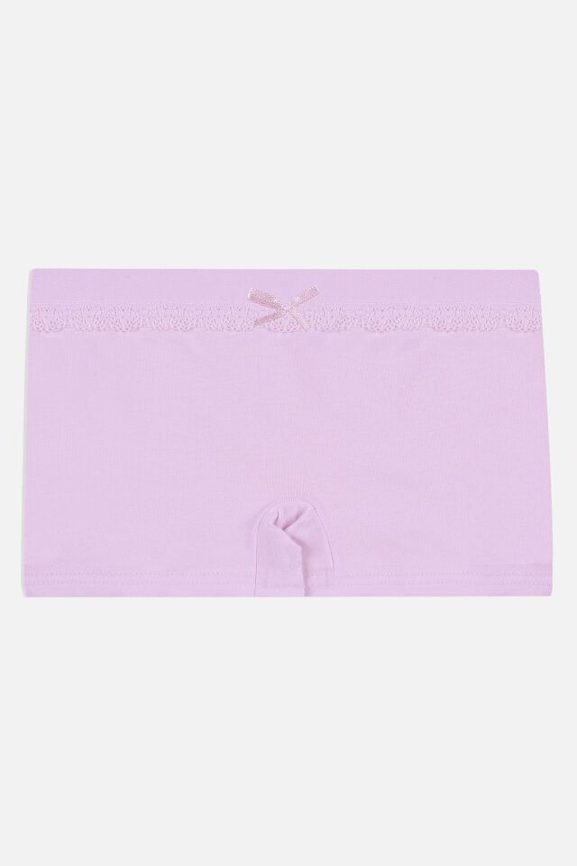 Kız Çocuk 5'li Pamuklu Dantel Detaylı Boxer Ekru1Pembe - 3-5 Yaş